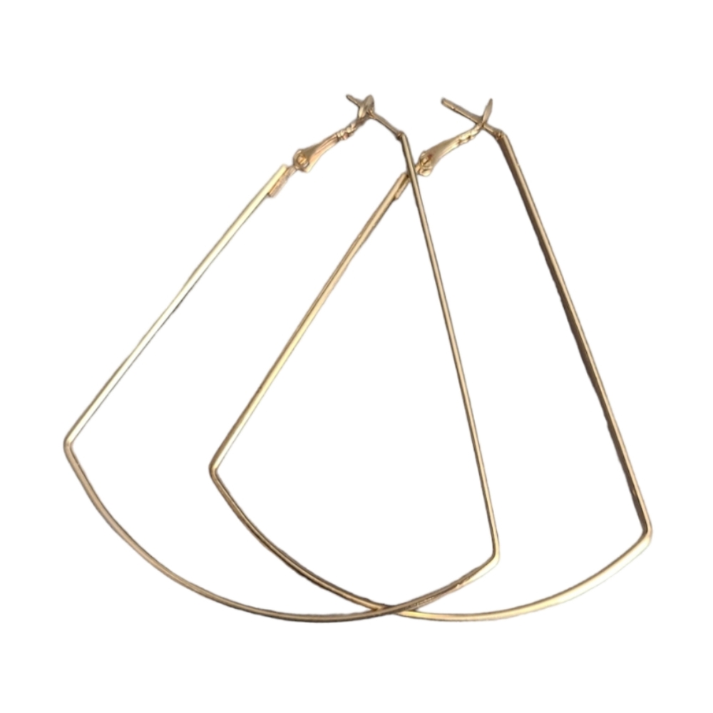 NWT fashion gold triangle hoop earrings